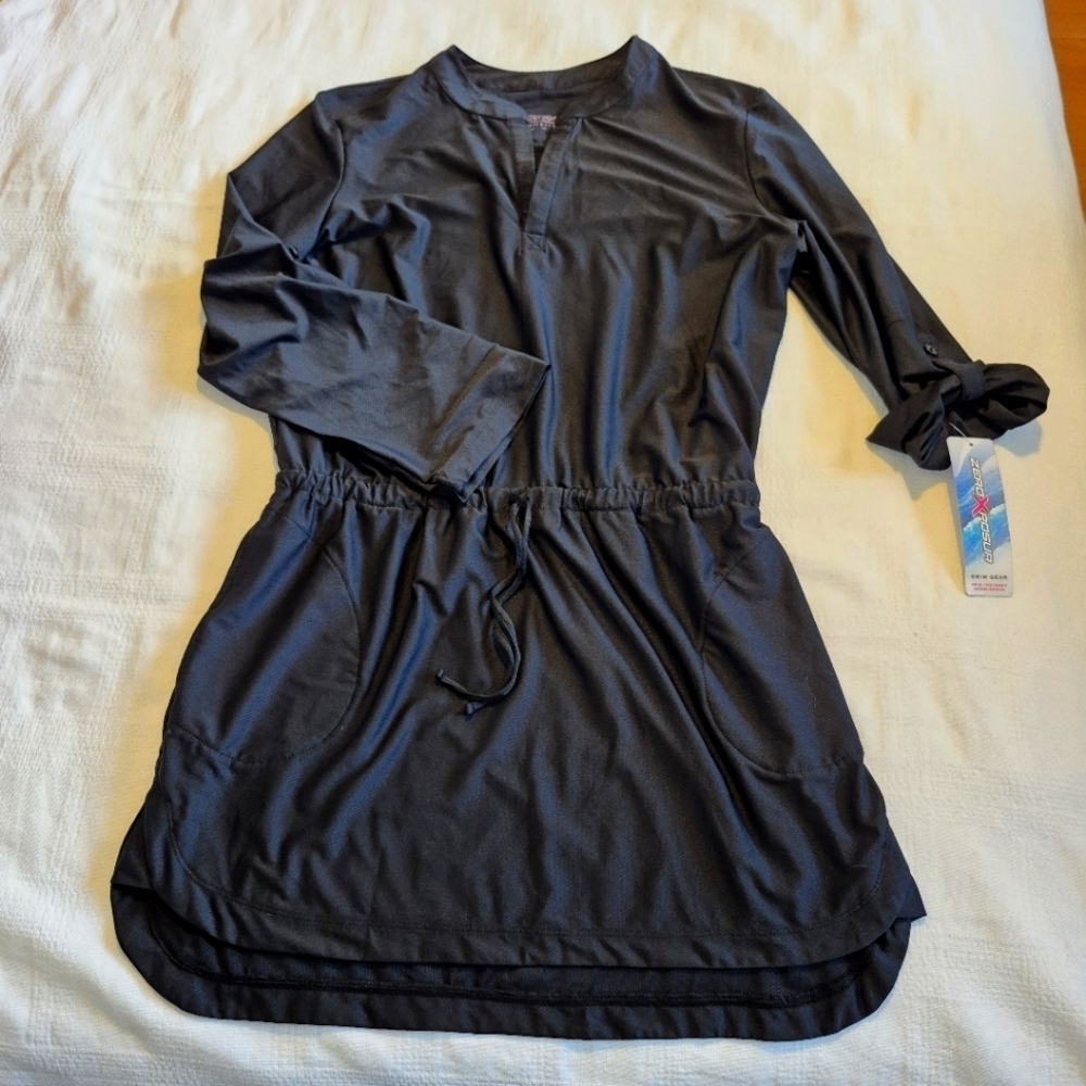 ZeroXposur swim gear women's Medium convertible sleeve swim coverup NWT